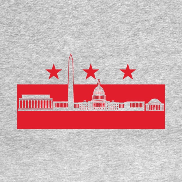 Washington DC City Skyline Flag by polliadesign